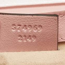 Pre Owned Gucci Red/Pink Diagonal Quilted Leather Super Mini Torchon GG Marmont Shoulder Bag