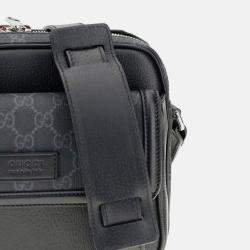 Pre Owned Gucci GG Supreme Black Canvas and Leather Messenger Bag