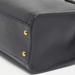 Pre Owned Gucci Black Leather Small Bamboo Diana Tote