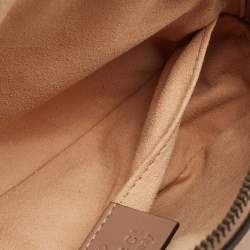 Pre Owned Gucci Dusty Pink Matelassé Leather GG Marmont Belt Bag