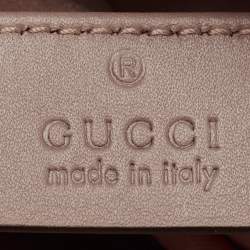 Pre Owned Gucci Dusty Pink Matelassé Leather GG Marmont Belt Bag