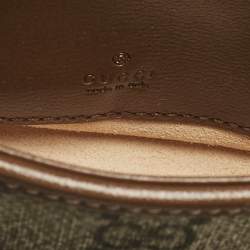 Pre Owned Gucci Beige/Brown GG Supreme Canvas and Leather Mini Horsebit 1955 Crossbody Bag