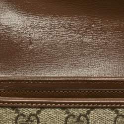 Pre Owned Gucci Beige/Brown GG Supreme Canvas and Leather Mini Horsebit 1955 Crossbody Bag