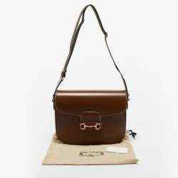 Pre Owned Gucci Brown Leather Horsebit 1955 Shoulder Bag