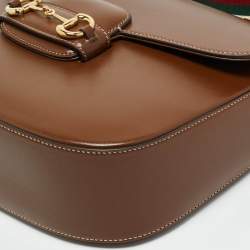 Pre Owned Gucci Brown Leather Horsebit 1955 Shoulder Bag