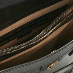 Pre Owned Gucci Black Leather Large Bamboo Diana Tote