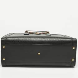 Pre Owned Gucci Black Leather Large Bamboo Diana Tote