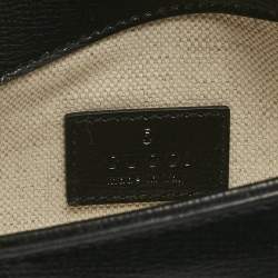 Pre Owned Gucci Black Leather Mini Horsebit 1955 Asymmetric Shoulder Bag