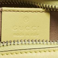 Pre Owned Gucci Yellow Matelassé Leather Mini GG Marmont Camera Bag 