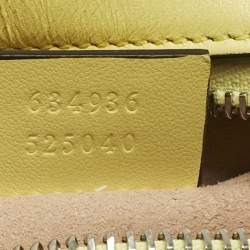 Pre Owned Gucci Yellow Matelassé Leather Mini GG Marmont Camera Bag 