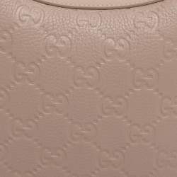 Pre Owned Gucci Beige Guccissima Leather Medium GG Emblem Shoulder Bag