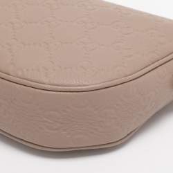 Pre Owned Gucci Beige Guccissima Leather Medium GG Emblem Shoulder Bag
