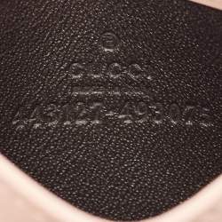 Pre Owned محفظة بطاقات غوتشي جي جي مارمونت جلد ماتيلاسيه وردي فاتح