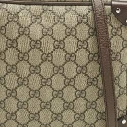 Pre Owned Gucci Beige/Brown GG Supreme Canvas Soft Trunk Messenger Bag