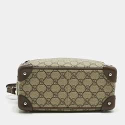 Pre Owned Gucci Beige/Brown GG Supreme Canvas Soft Trunk Messenger Bag