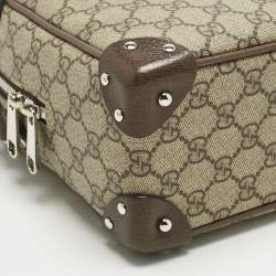 Pre Owned Gucci Beige/Brown GG Supreme Canvas Soft Trunk Messenger Bag