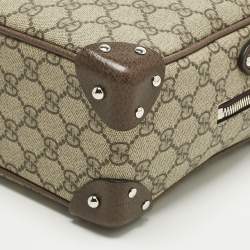 Pre Owned Gucci Beige/Brown GG Supreme Canvas Soft Trunk Messenger Bag