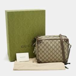 Pre Owned Gucci Beige/Brown GG Supreme Canvas Soft Trunk Messenger Bag