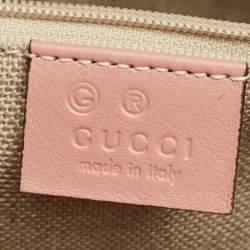 Pre Owned Gucci Pink Microguccissima Leather Dome Satchel
