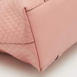 Pre Owned Gucci Pink Microguccissima Leather Dome Satchel