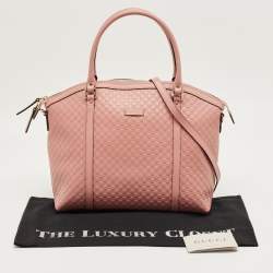 Pre Owned Gucci Pink Microguccissima Leather Dome Satchel