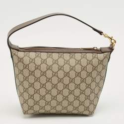 Pre Owned Gucci Beige/Brown GG Supreme Canvas and Leather Ophidia Bag
