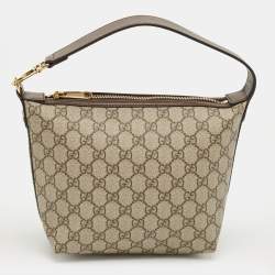 Pre Owned Gucci Beige/Brown GG Supreme Canvas and Leather Ophidia Bag