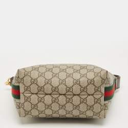 Pre Owned Gucci Beige/Brown GG Supreme Canvas and Leather Ophidia Bag