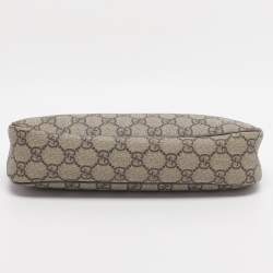 Pre Owned Gucci Beige GG Supreme Canvas and Leather Small Ophidia Shoulder Bag