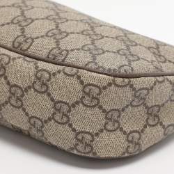 Pre Owned Gucci Beige GG Supreme Canvas and Leather Small Ophidia Shoulder Bag