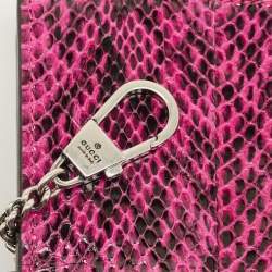 Pre Owned Gucci Pink Python Super Mini Dionysus Shoulder Bag