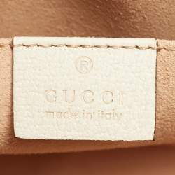 Pre Owned Gucci Off White Leather Small Ophidia Shoulder Bag