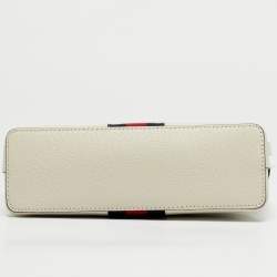 Pre Owned Gucci Off White Leather Small Ophidia Shoulder Bag