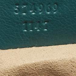 Pre Owned Gucci Blue/Green Diagonal Quilt Leather Super Mini GG Marmont Torchon Shoulder Bag