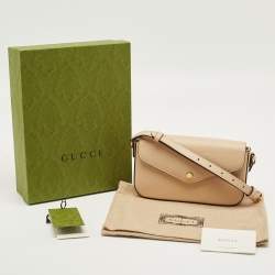 Pre Owned Gucci Beige Jumbo GG Leather Super Mini Shoulder Bag