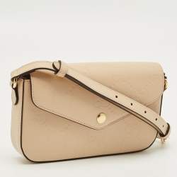 Pre Owned Gucci Beige Jumbo GG Leather Super Mini Shoulder Bag