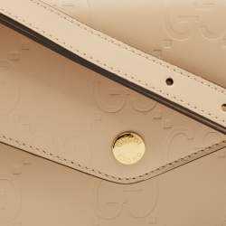 Pre Owned Gucci Beige Jumbo GG Leather Super Mini Shoulder Bag