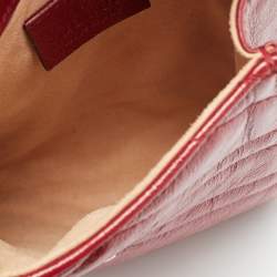 مملوكة مسبقًا حقيبة خصر غوتشي حزام مارمونت GG جلد مبطنة حمراء متعددة