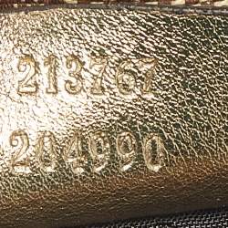 مملوكة مسبقًا حقيبة صغيرة غوتشي جلد وكنفاس GG كريستال بيج/ذهبي قلب