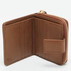 Pre Owned محفظة غوتشي قلاب فرنش كانفاس جي جي وردية/ بيج