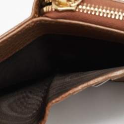 Pre Owned محفظة غوتشي قلاب فرنش كانفاس جي جي وردية/ بيج