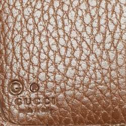 Pre Owned محفظة غوتشي قلاب فرنش كانفاس جي جي وردية/ بيج