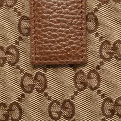 Pre Owned محفظة غوتشي قلاب فرنش كانفاس جي جي وردية/ بيج