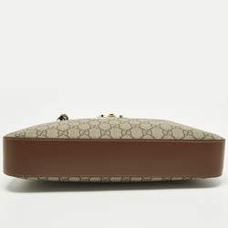 Pre Owned حقيبة كتف غوتشي بادلوك قماش و جلد بني / بيج جي جي سوبريم