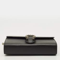 مملوكة مسبقًا محفظة غوتشي ديونيسوس سلسلة جلد أسود