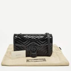 Pre Owned حقيبة كتف غوتشي جي جي مارمونت جلد ماتيلس أوف وايت صغيرة