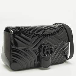 Pre Owned حقيبة كتف غوتشي جي جي مارمونت جلد ماتيلس أوف وايت صغيرة