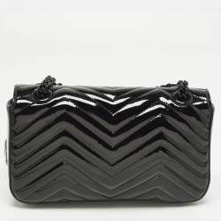 Pre Owned حقيبة كتف غوتشي جي جي مارمونت جلد ماتيلس أوف وايت صغيرة