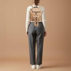 Pre Owned حقيبة ظهر قوتشي بمبو بشرابة بيج جلد برباط