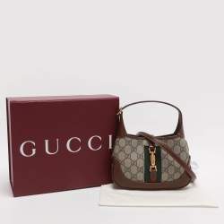 Pre Owned حقيبة كتف غ وتشي جاكي 1961 ميني كانفاس سوبرم بيج/بني وجلد